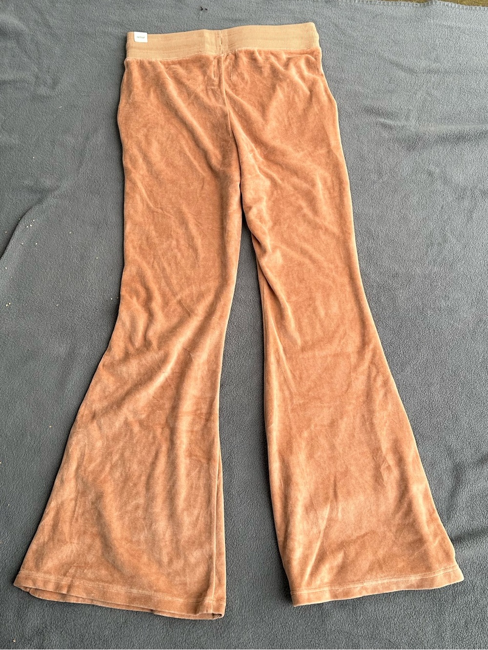 aerie Womans Velvet Flare Joggers in Rust Orange Tags Attached
